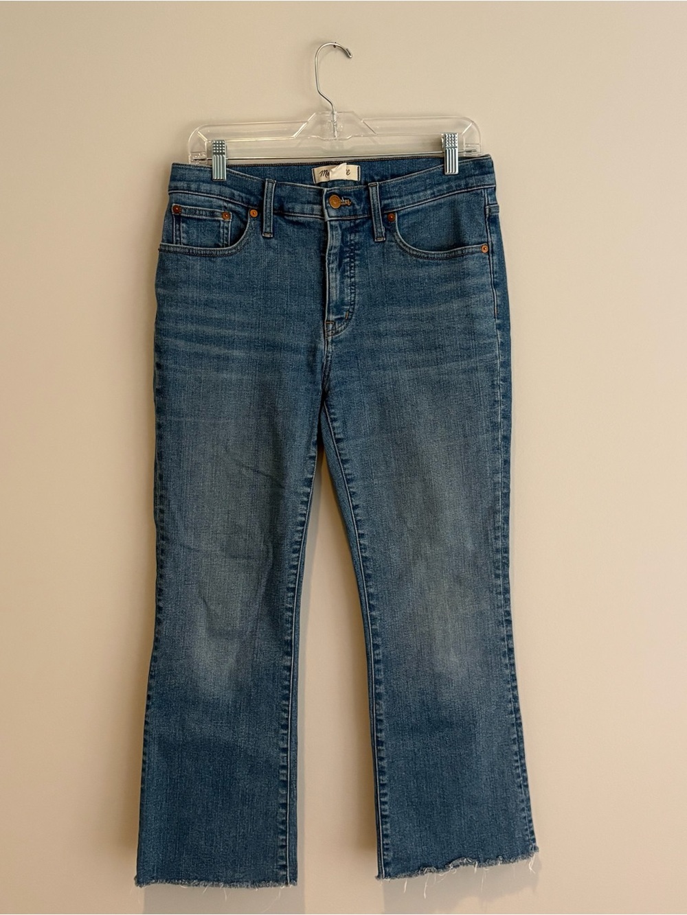 Madewell Mid-Rise Kick-out Blue Cropped Jeans Size 29